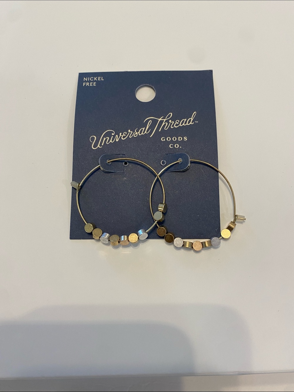 Universal Thread Mixed-Metal Disc Hoop Earrings - Gold, Silver, Rose Gold